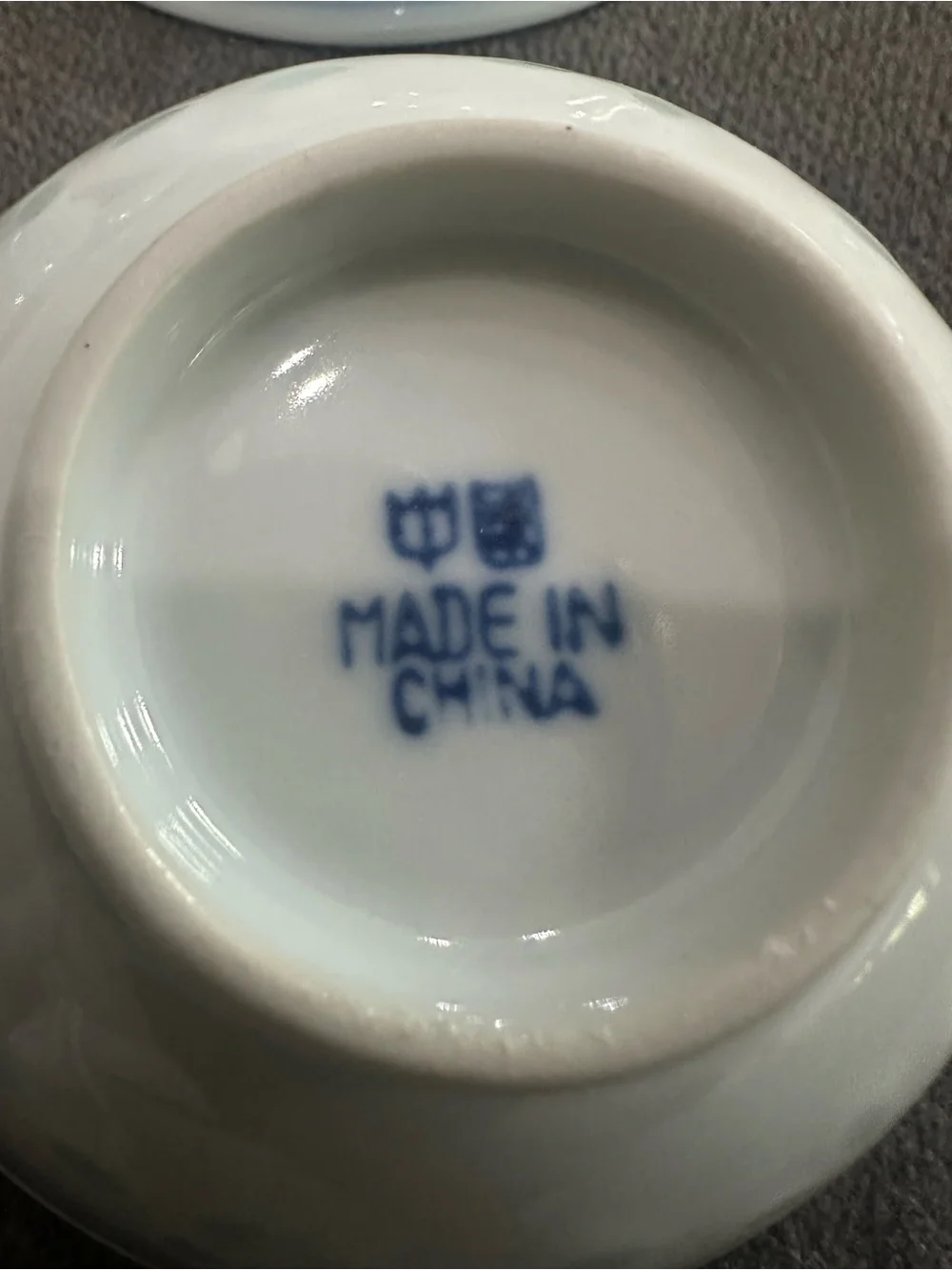 Vintage Set of 6 Blue & White Porcelain Sauce Dipping Bowls Made in China